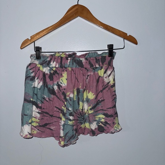 Colsie Pants - Colsie Tie-Dye Women's Shorts - Pink, Green, Yellow